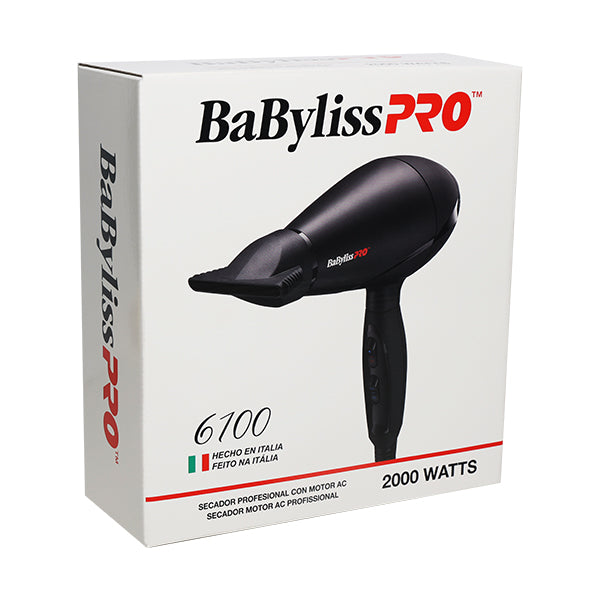 Secadora BaByliss 6100 Profesional 2000W | Para todo tipo de cabello | Motor AC | Tecnología Iónica