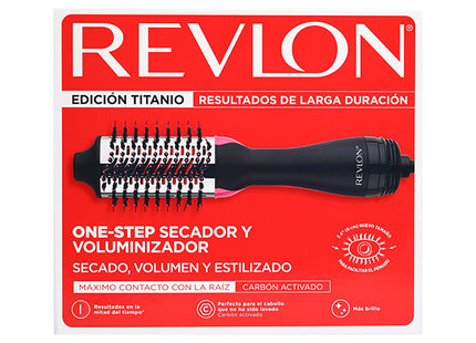 Cepillo Secador Revlon One Step Volumizer Titanium Rosado | Para dar volumen y brillo con tecnología de titanio