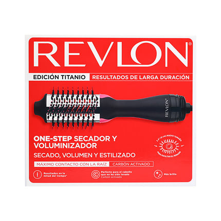 Cepillo Secador Revlon One Step Volumizer Titanium Rosado | Para dar volumen y brillo con tecnología de titanio
