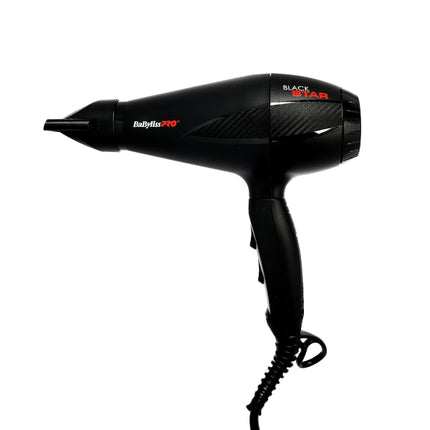 Secadora BaByliss Black Star | 2000W | Motor AC Profesional | Tecnología Iónica | Negro