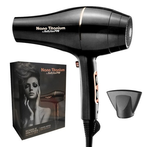 Secadora BaByliss Rose Gold Black Edition | 2000W | Motor AC | Tecnología Iónica | Edición Especial