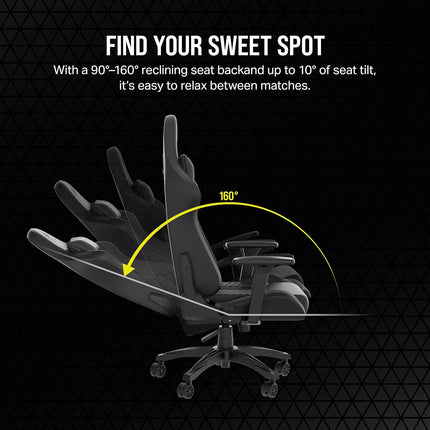 Silla Gaming Corsair TC100 Relaxed | Tela | Diseño Ergonómico | Reclinable 160° | Altura Ajustable