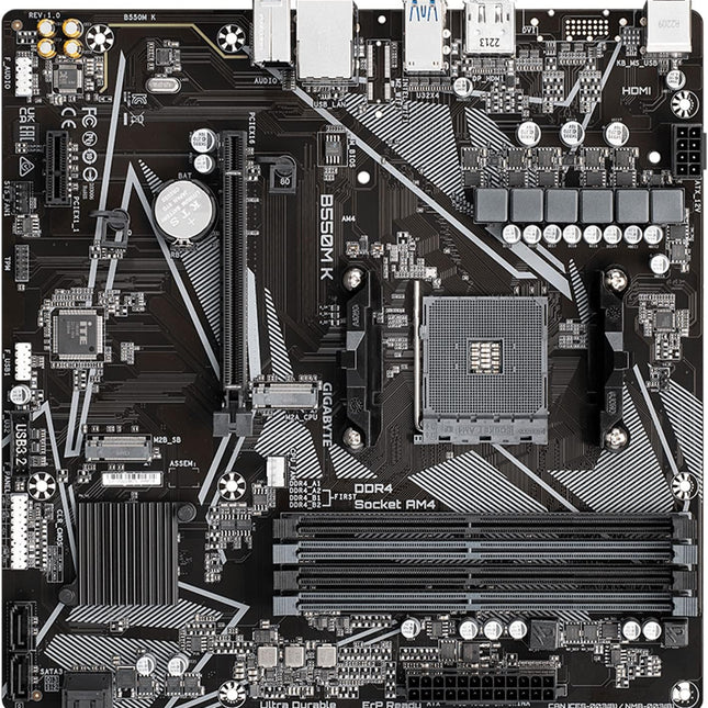 Tarjeta Madre Gigabyte B550M K | AM4 | Micro-ATX | DDR4 | PCIe 4.0 | HDMI | USB 3.2