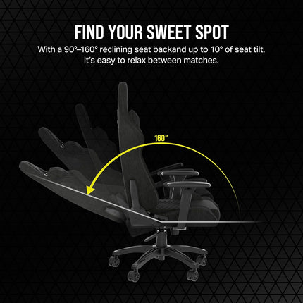Silla Gaming Corsair TC100 Relaxed | Cuero Sintético | Diseño Ergonómico | Reclinable 160° | Altura Ajustable