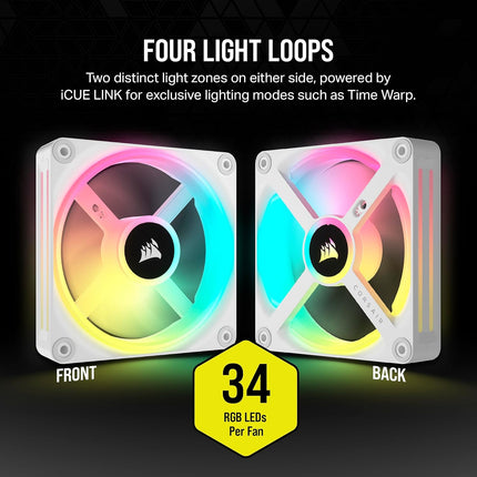 Abanico Corsair QX140 RGB White | 140mm | PWM | Iluminación iCUE LINK