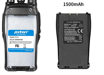 Pxton Radios de 2 vías recargables, PX-S1-0001