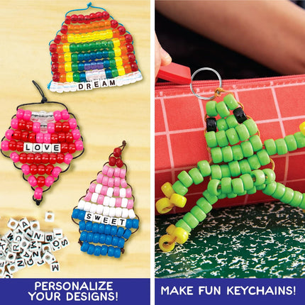 Ultimate Bead Pets - Kit de Manualidades para Niños - Crea 26 Llaveros con Cuentas y Plantillas Divertidas