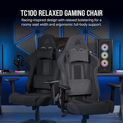 Silla Gaming Corsair TC100 Relaxed | Cuero Sintético | Diseño Ergonómico | Reclinable 160° | Altura Ajustable