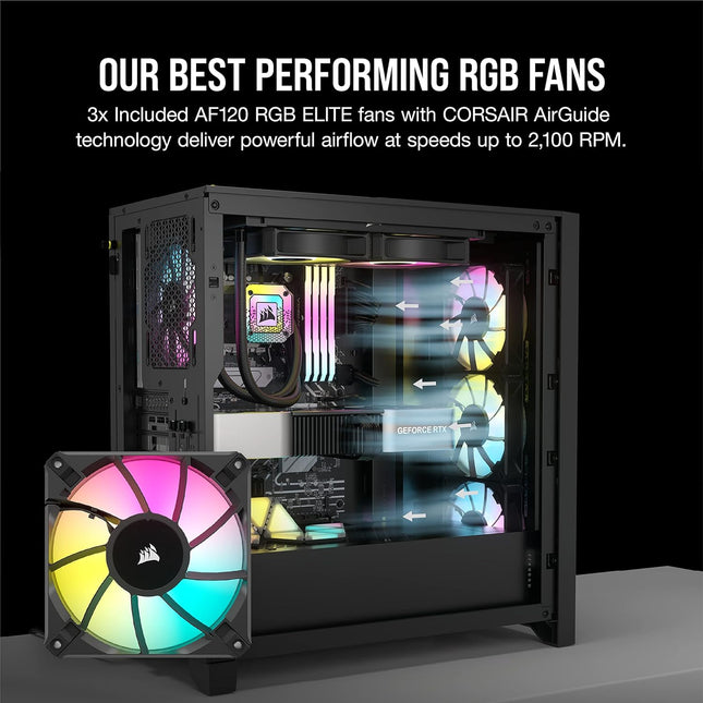 Case Gaming Corsair 4000D RGB Airflow | ATX | Vidrio Templado | Malla Frontal | 3 Ventiladores RGB