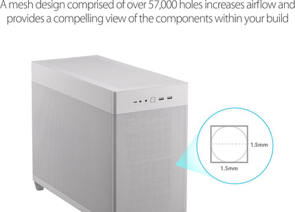 Case Gaming ASUS PRIME AP201 Micro ATX con Vidrio Templado Blanco