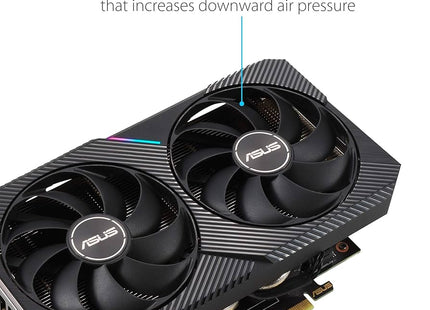 Conectores de video ASUS RTX 3060 DisplayPort y HDMI vista detalle