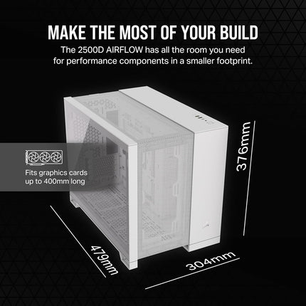 Case Gaming Corsair 2500D Airflow | Media Torre | Doble Cámara | Vidrio Templado | White