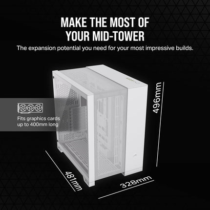 Case Gaming Corsair 6500D Airflow | Media Torre | Doble Cámara | Vidrio Templado | Blanco | CC-9011260-WW