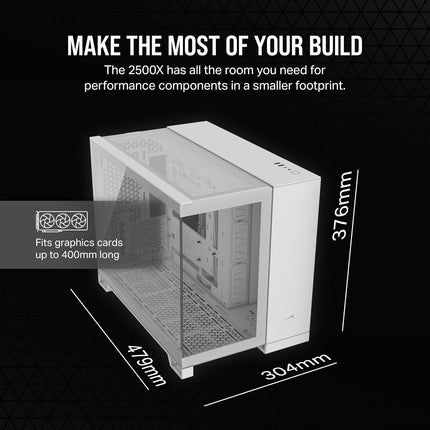 Case Gaming Corsair 2500X | Media Torre | Vidrio Templado | Doble Cámara | White