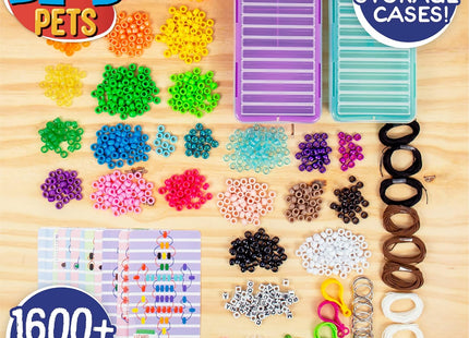 Ultimate Bead Pets - Kit de Manualidades para Niños - Crea 26 Llaveros con Cuentas y Plantillas Divertidas