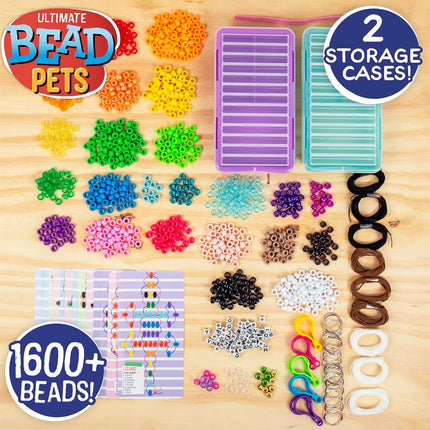 Ultimate Bead Pets - Kit de Manualidades para Niños - Crea 26 Llaveros con Cuentas y Plantillas Divertidas