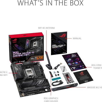 Tarjeta Madre ASUS ROG Strix X670E-E Gaming WiFi | AM5 | ATX | DDR5 | PCIe 5.0 | WiFi 6E