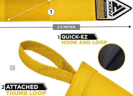 RDX Vendas de Boxeo Infantiles 2.5 m Amarillas, HW