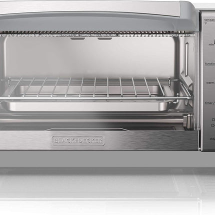 Horno Tostador Black+Decker TO1745SSG‑LA | 30 L / 4 Rebanadas | 1150 W | Convección Natural | 4 Funciones | Acero Inoxidable