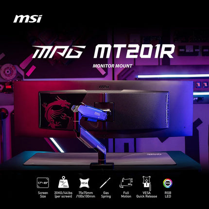 Soporte para Monitor MSI MPG MT201R RGB | Ajustable | Gris