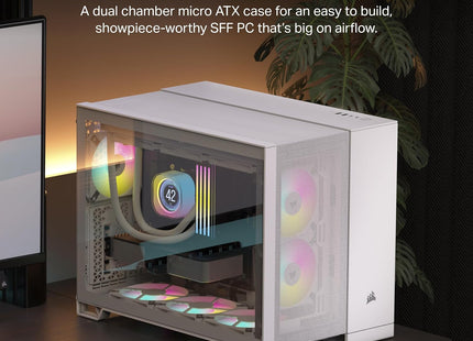 Case Gaming Corsair 2500D Airflow | Media Torre | Doble Cámara | Vidrio Templado | White