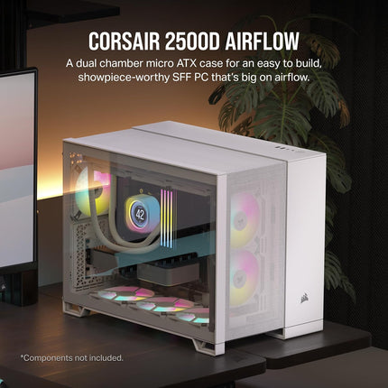 Case Gaming Corsair 2500D Airflow | Media Torre | Doble Cámara | Vidrio Templado | White