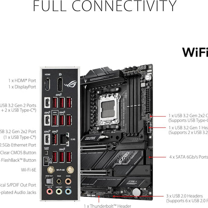 Tarjeta Madre ASUS ROG Strix X670E-E Gaming WiFi | AM5 | ATX | DDR5 | PCIe 5.0 | WiFi 6E