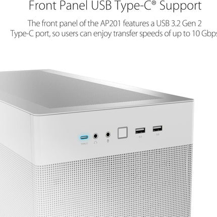 Case Gaming ASUS PRIME AP201 | Micro ATX | Vidrio Templado | Blanco