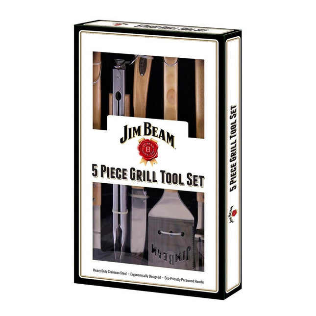 Jim Beam Set Utensilios Para Parrilla 5PZ JB0149 Madera Parawood