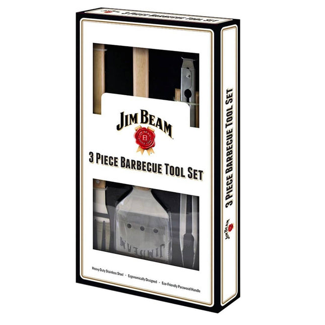 Jim Beam Juego Utensilios Para Parrilla 3PZ JB0157 Madera Parawood