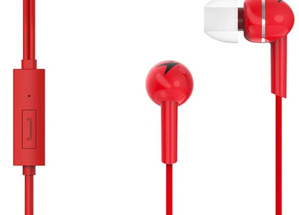 Audífono Genius HS-M320 | Alámbrico 3.5mm | Micrófono integrado | Diseño liviano | Color Rojo