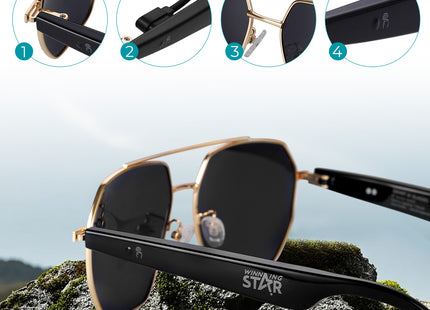 Winning Star Gafas Inteligentes Bluetooth Negro, ST-W100-C