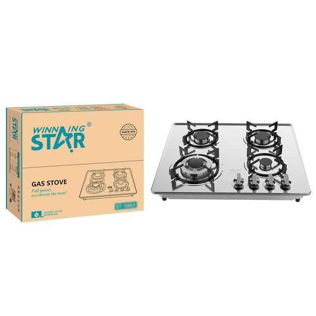 Winning Star cocina de gas 4 quemadores plateado, ST-5663