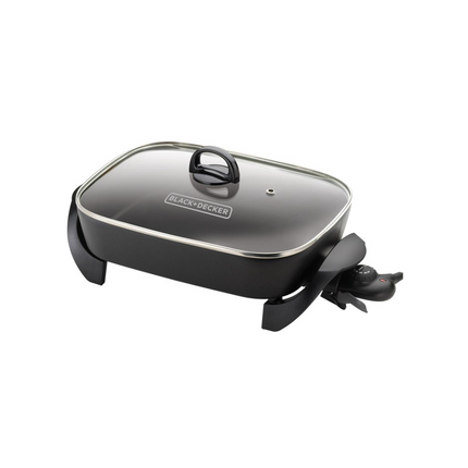 Sartén Eléctrica Black+Decker SKG605 | 15″ (38 cm) | Cerámica Anti‑adherente | Control Temperatura Extraíble | 1500 W