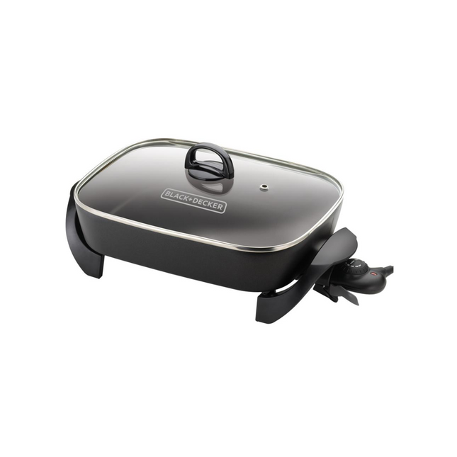 Sartén Eléctrica Black+Decker SKG605 | 15″ (38 cm) | Cerámica Anti‑adherente | Control Temperatura Extraíble | 1500 W
