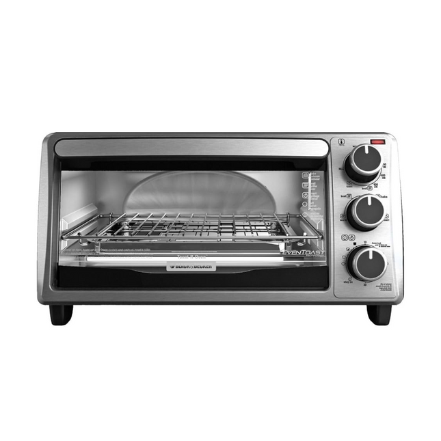 Horno Tostador Black+Decker TO4130‑0SDLA | 30 L / 4 Rebanadas | 1150 W | 5 Funciones | Convección Natural Eventoast™ | Inox