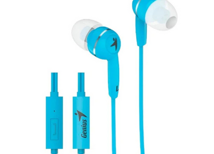 Audífono Genius HS-M320 | Alámbrico | Jack 3.5mm | Micrófono Integrado | Celeste
