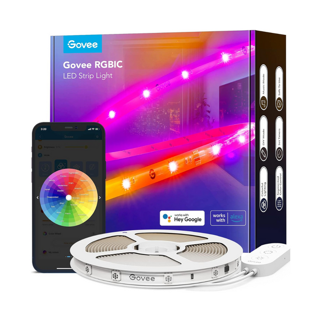 Luces de Tira LED RGBIC Govee Con Revestimiento Protector, H619A1D1