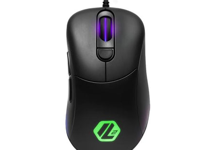 Mouse Gaming RGB Sharkoon Light2 100 en ángulo 3/4 con efectos de luz
