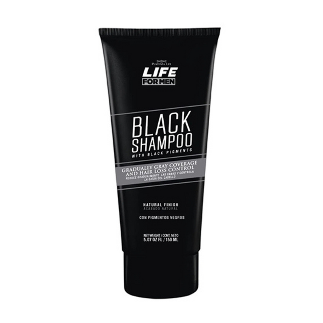 Shampoo Life for Men Black Placent Life | 150ml | Control de brillo y color | Ideal para cabello oscuro y sin brillo