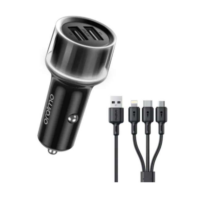 Cargador Oraimo Highway 15 | 15.5W | Con Cable 3 en 1 | USB-A | Carga Rápida