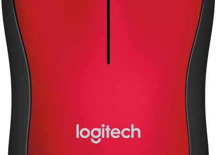 Mouse Logitech M185 vista posterior con compartimento de batería abierto