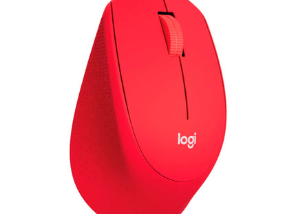 Mouse Logitech M280 vista lateral derecha mostrando forma curva ergonómica