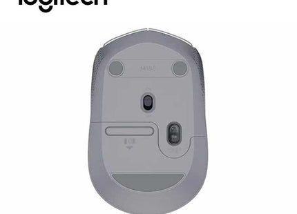 Mouse Logitech M170 con receptor USB en perspectiva diagonal