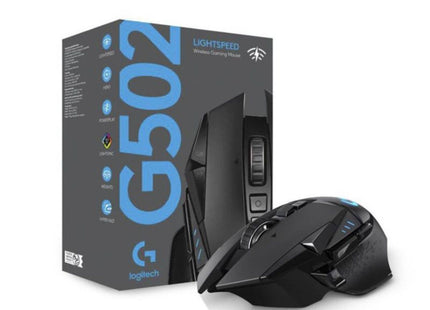 Logitech G502 Lightspeed vista posterior con detalles ergonómicos