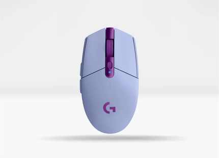 Mouse gaming Logitech G305 vista lateral izquierda mostrando perfil ultraligero 99 gramos