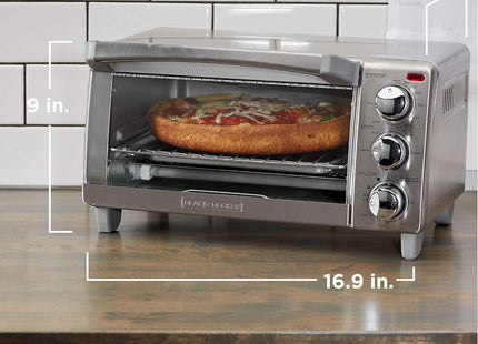 Horno Tostador Black+Decker TO1745SSG‑LA | 30 L / 4 Rebanadas | 1150 W | Convección Natural | 4 Funciones | Acero Inoxidable