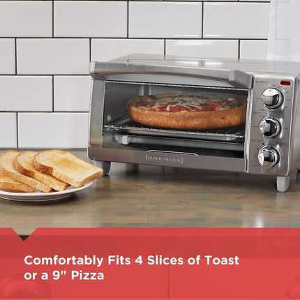 Horno Tostador Black+Decker TO1745SSG‑LA | 30 L / 4 Rebanadas | 1150 W | Convección Natural | 4 Funciones | Acero Inoxidable