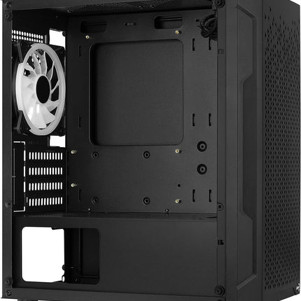 Case Gaming AeroCool Trinity Mini-G-BK-V3 | Mini Torre ATX | 1 Ventilador 120mm | Vidrio Templado | Negro
