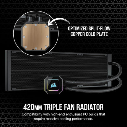 Enfriamiento Líquido Corsair iCUE H170i Elite LCD | 420mm | RGB | Pantalla LCD | CW-9060063-WW